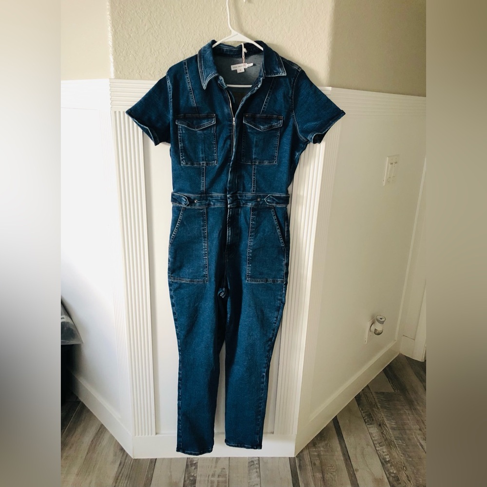 Good American Blue Denim Jumpsuit